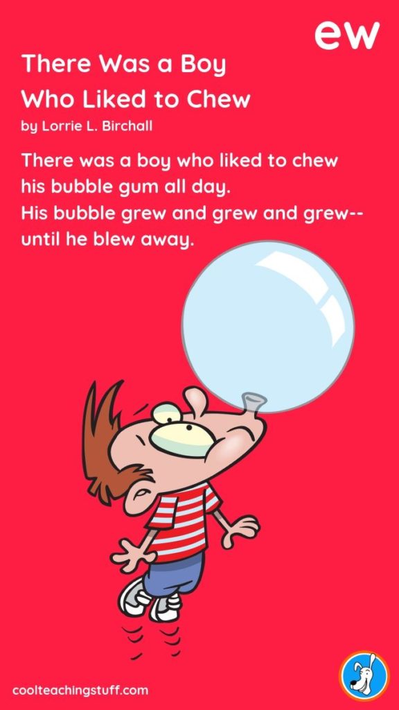 Bubble Gum Poem for -ew Words – Cool Teaching Stuff