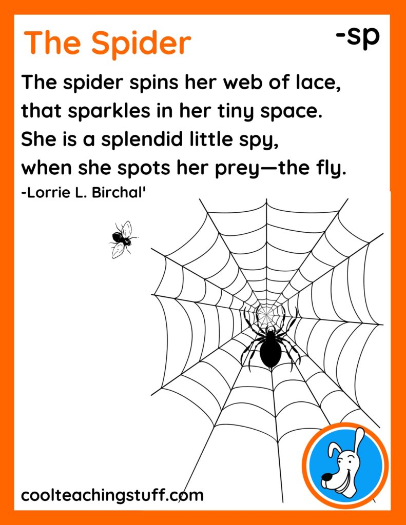 Image of Halloween poem, "The Spider," by Lorrie L. Birchall