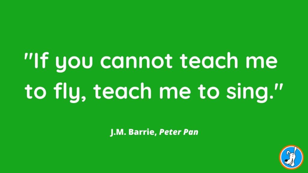 children's book quote from Peter Pan by J.M. Barrie