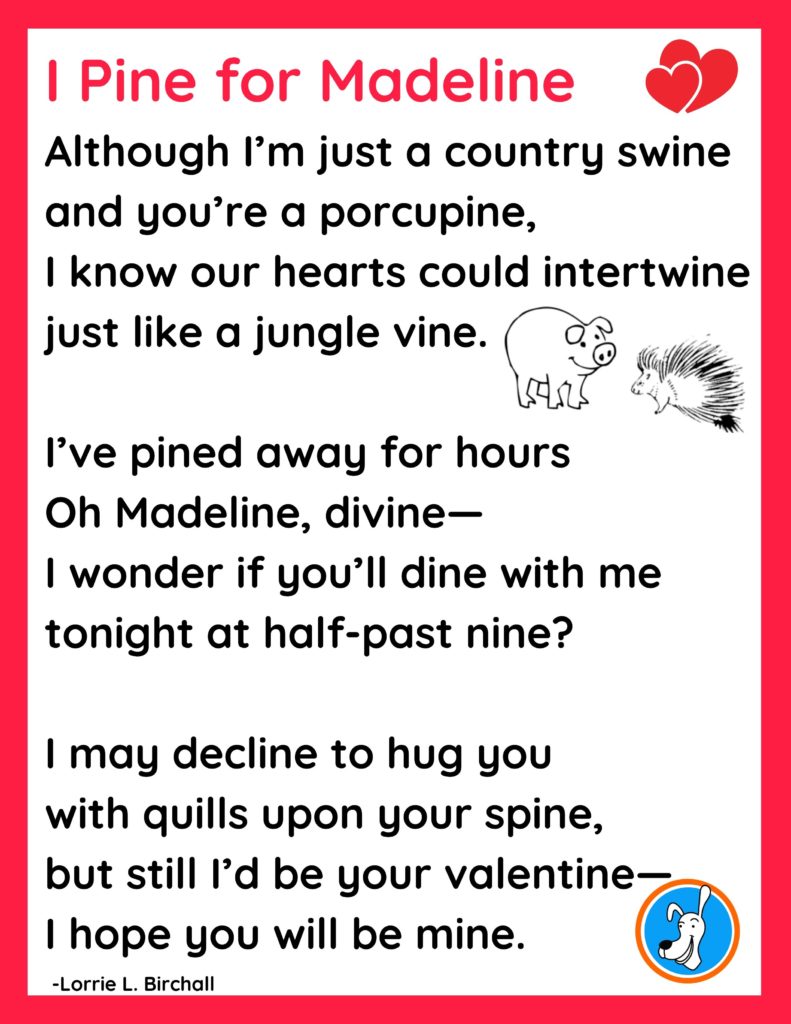 "I Pine for Madeline," Valentine's Dayphonics poem by Lorrie L. Birchall