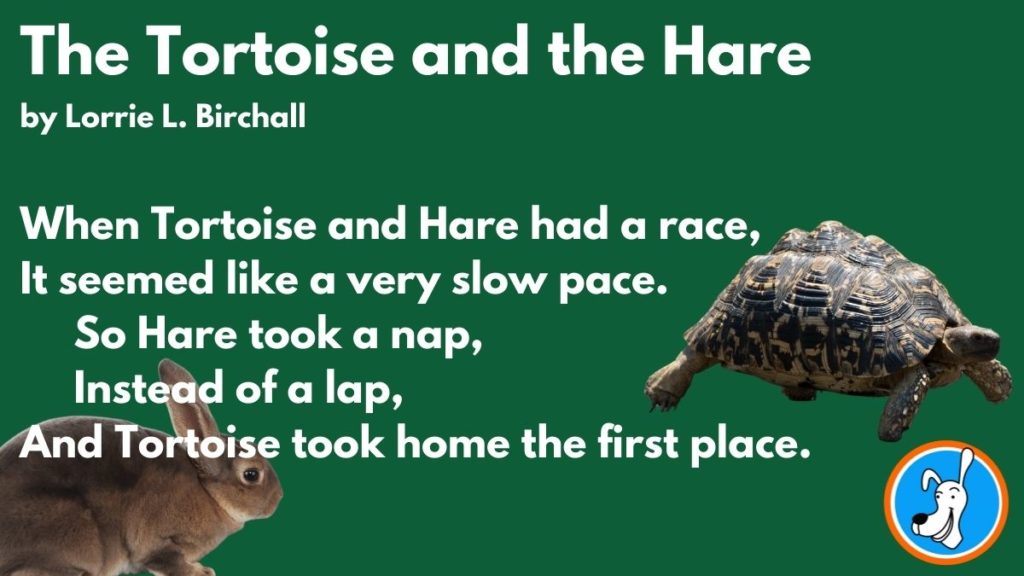 Limerick example The Tortoise and the Hare by Lorrie L. Birchall 